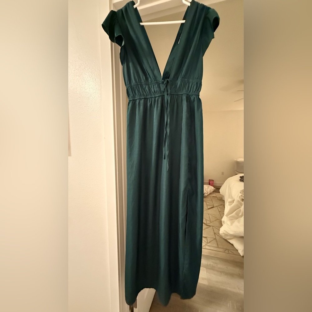 Forest green long Maxi Dress